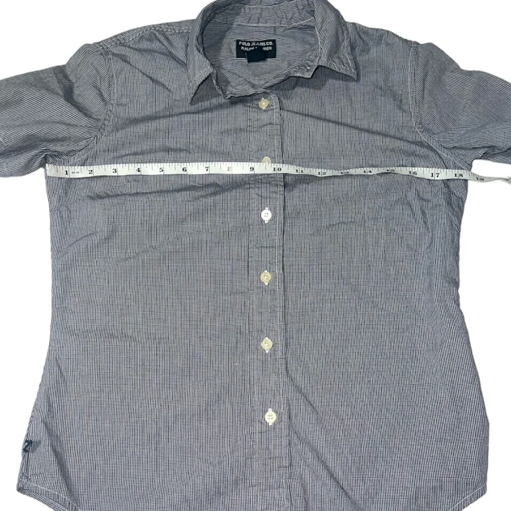 SOLD Ralph Lauren Polo Jeans Co. Short Sleeve Button Down Gingham Checked Top, S - Picture 2 of 15